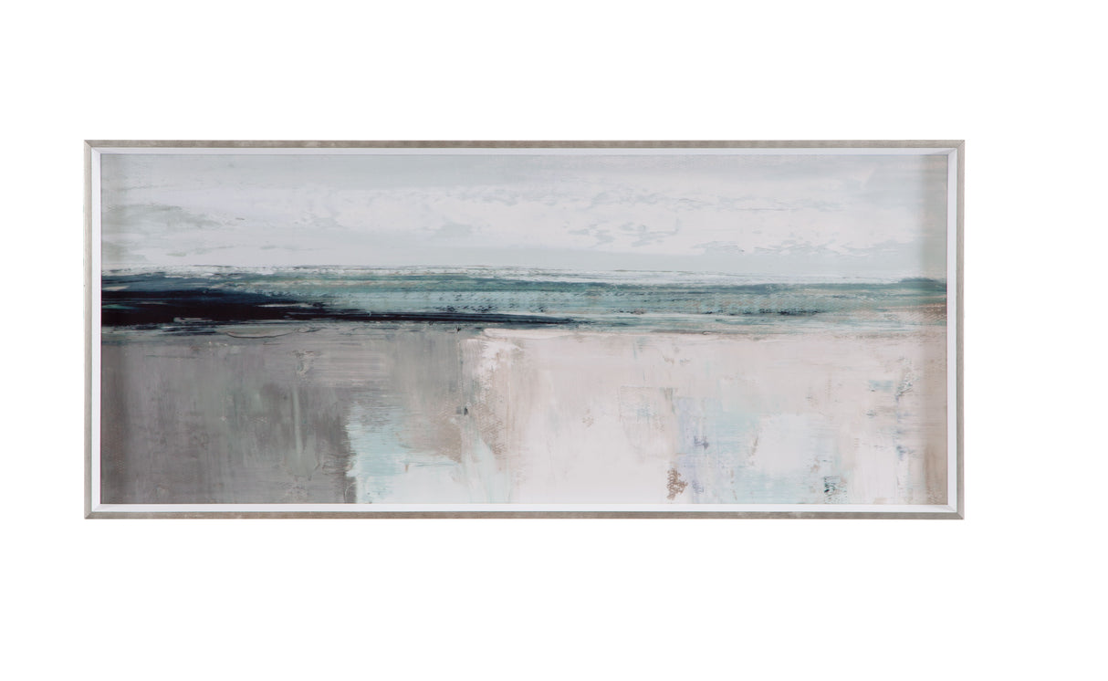 Moody Coast I - Framed Art - Light Blue