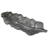 Smoked Leaf - Glass Tray - Gray, Dark