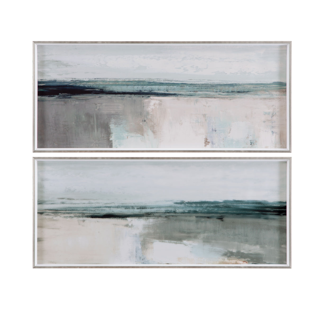 Moody Coast I - Framed Art - Light Blue