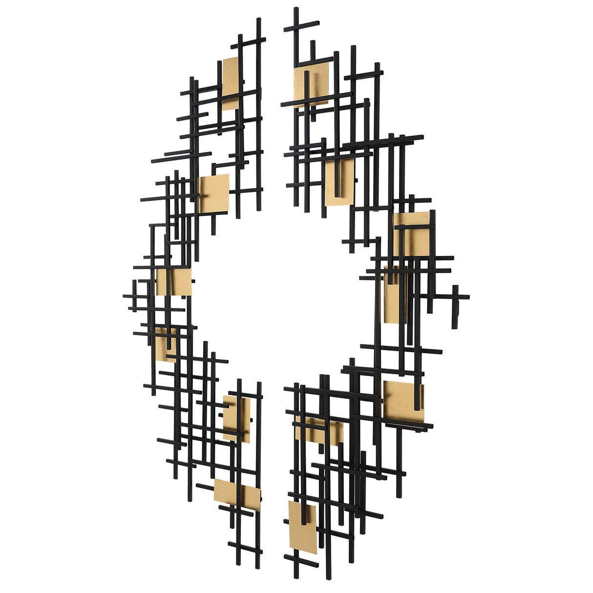 Reflection - Metal Grid Wall Decor, Set Of 2 - Black