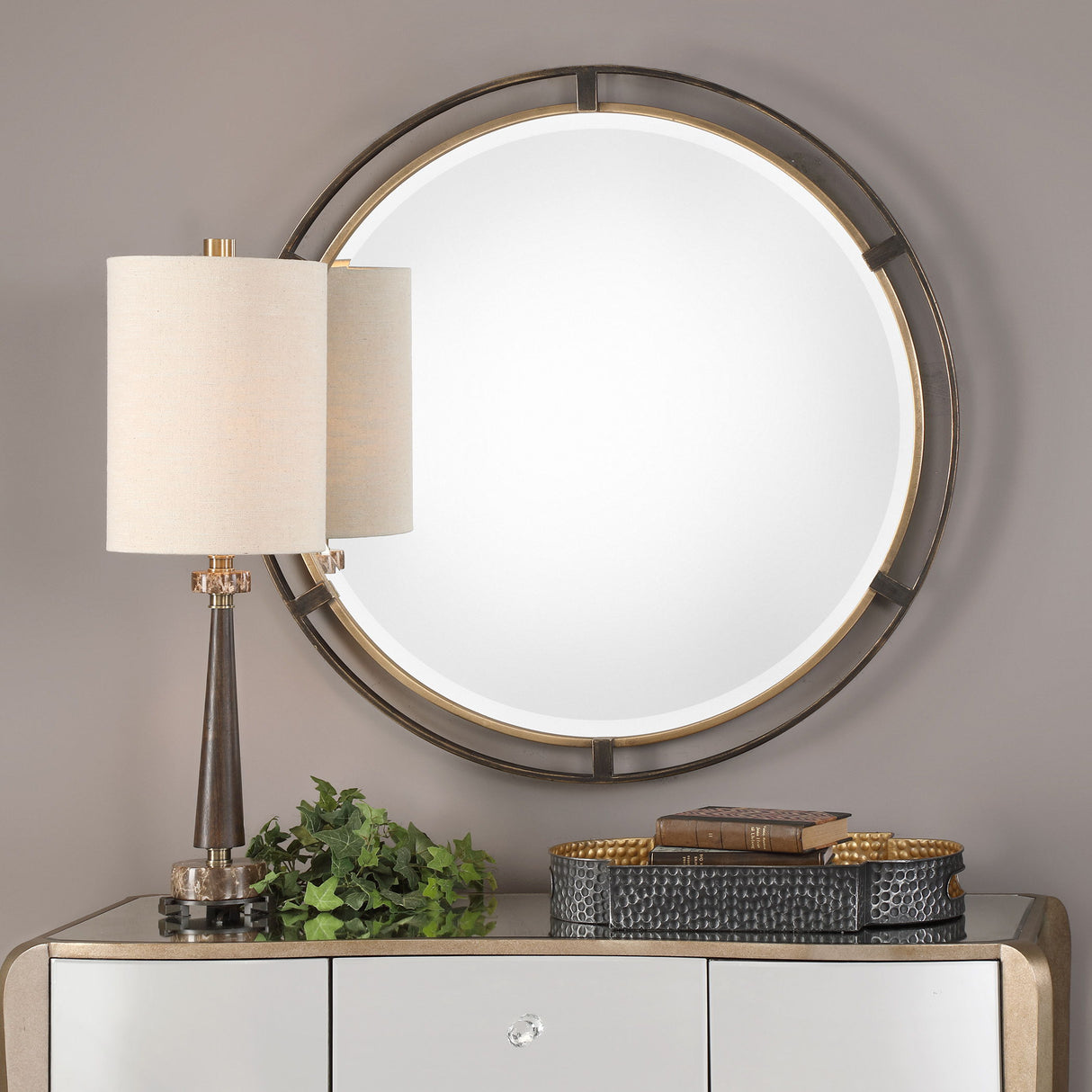 Carrizo - Round Mirror - Bronze