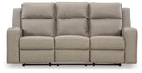 Lavenhorne - Pebble - Rec Sofa W/Drop Down Table