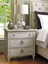 Oyster Bay - Cedarhurst Nightstand - Pearl Silver