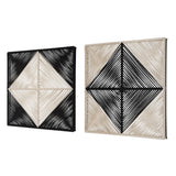 Seeing Double - Rope Wall Squares, Set Of 2 - Beige & Black