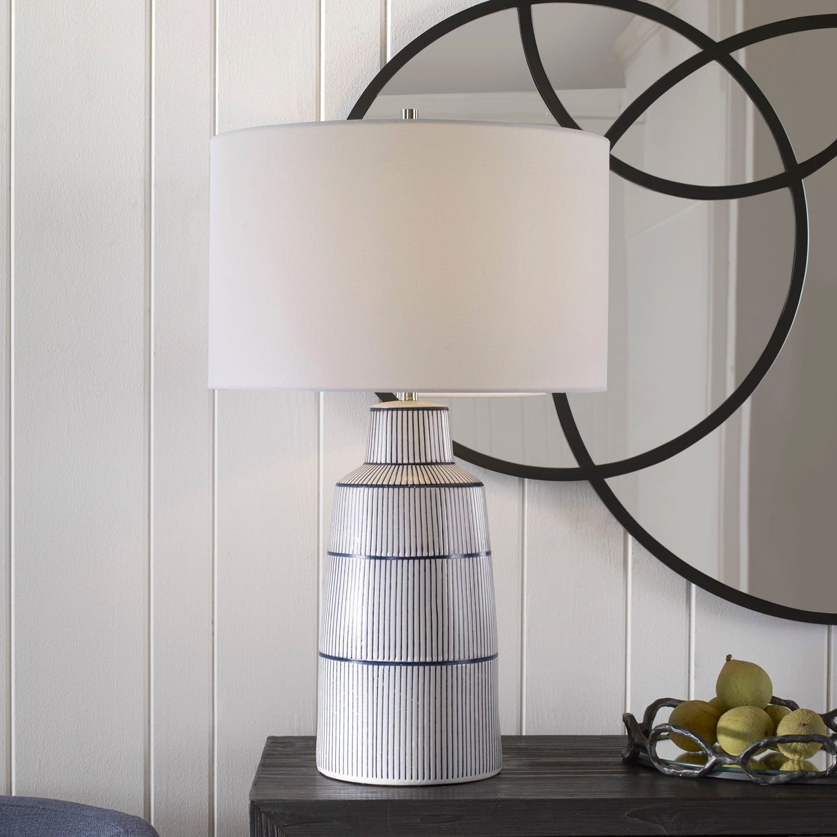 Breton - Nautical Stripe Table Lamp - White