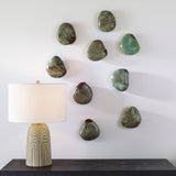 Pebbles - Wood Wall Decor, Set Of 9 - Aqua