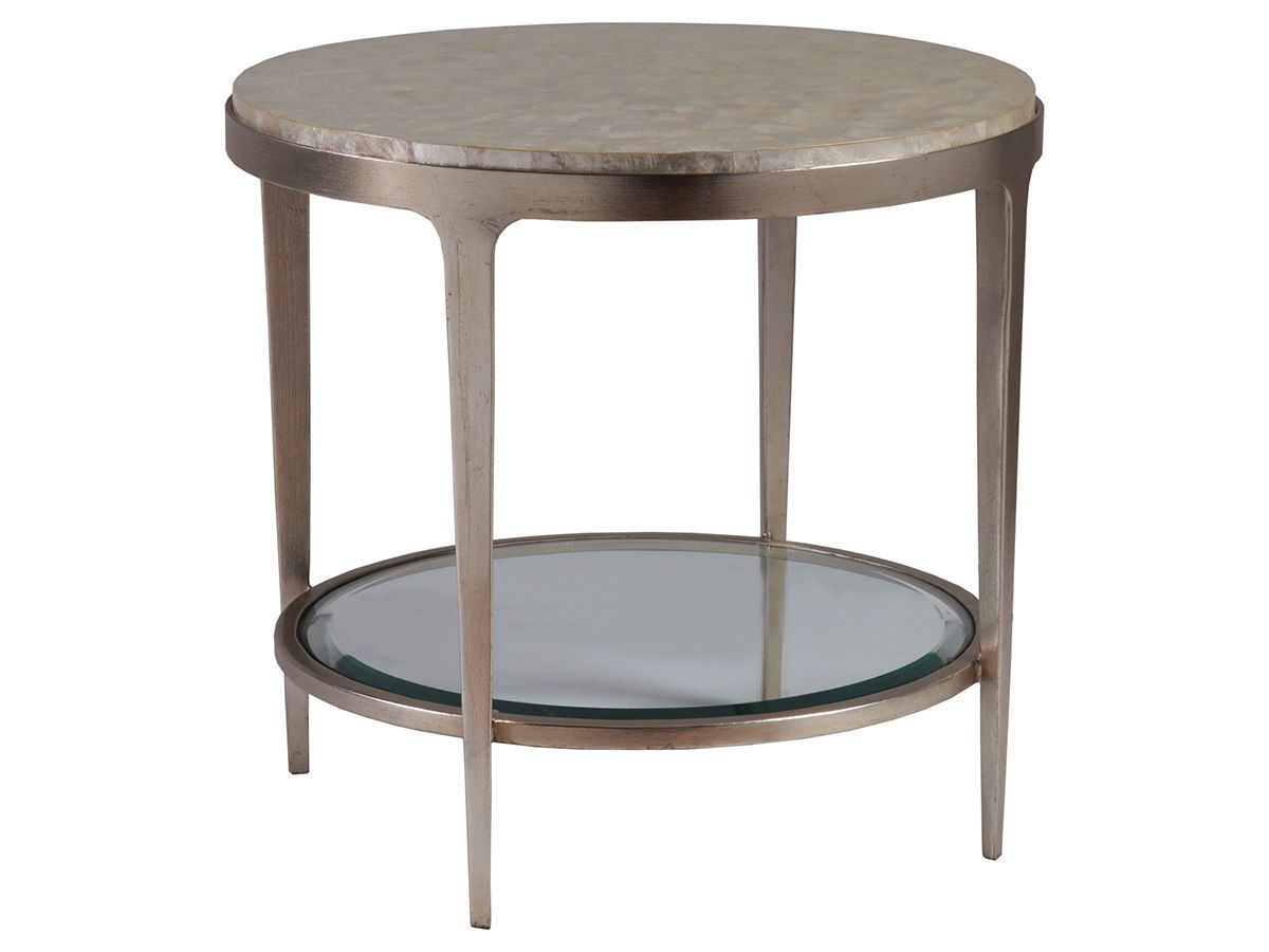 Signature Designs - Gravitas Round End Table - Pearl Silver