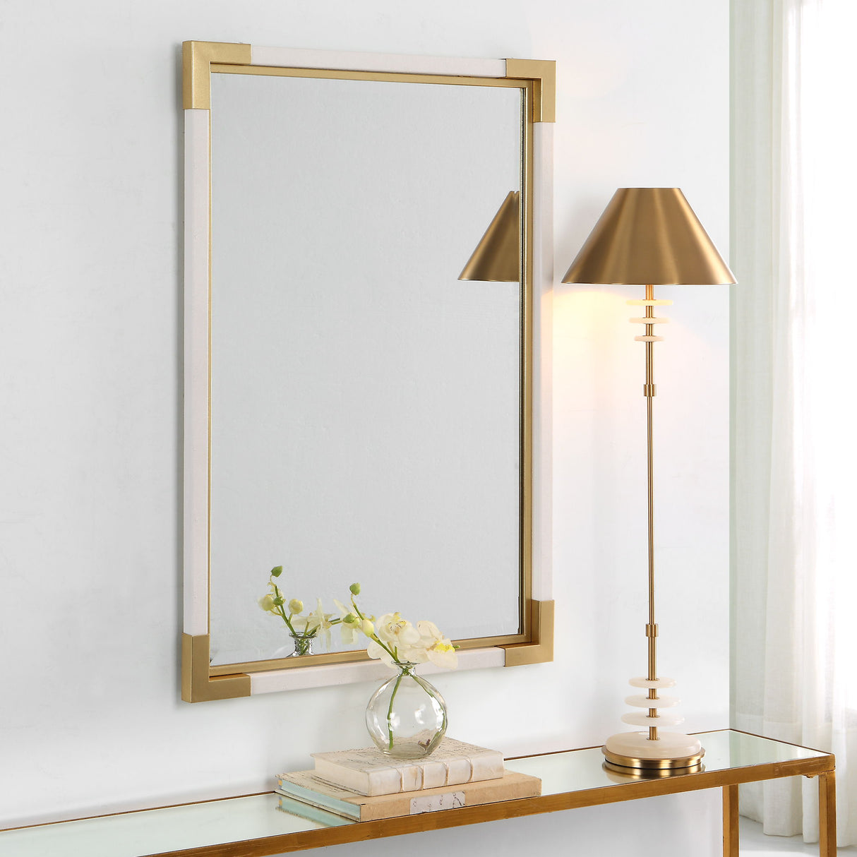 Malik - White & Gold Mirror