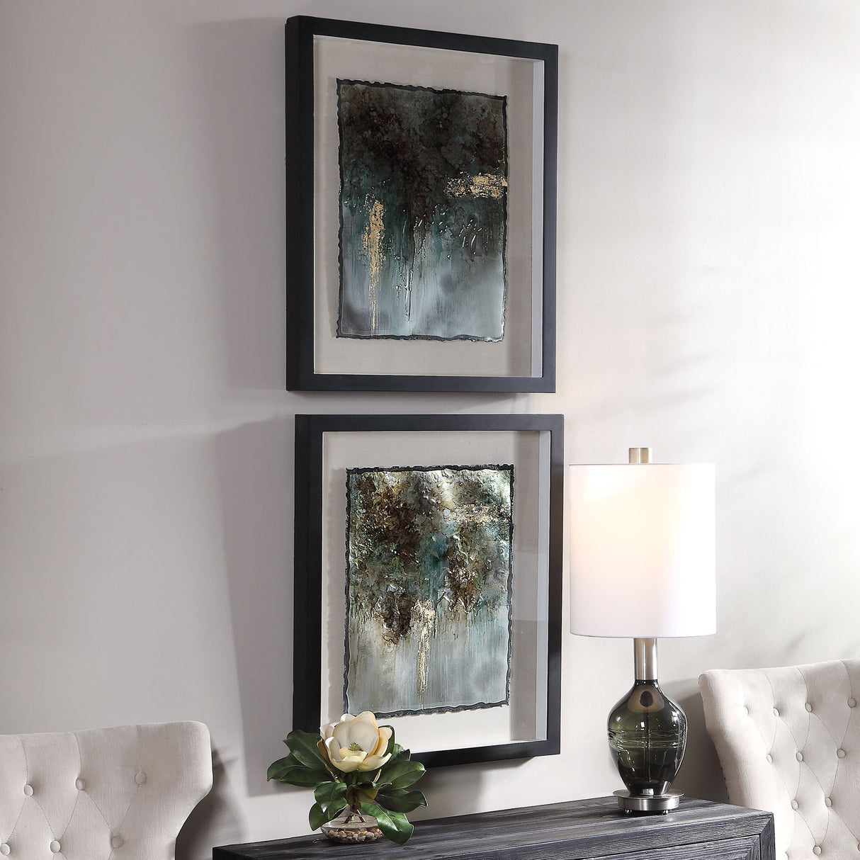 Rustic Patina - Framed Prints, Set Of 2 - Black