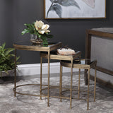 India - Nesting Tables, Set Of 3 - Light Brown & Black