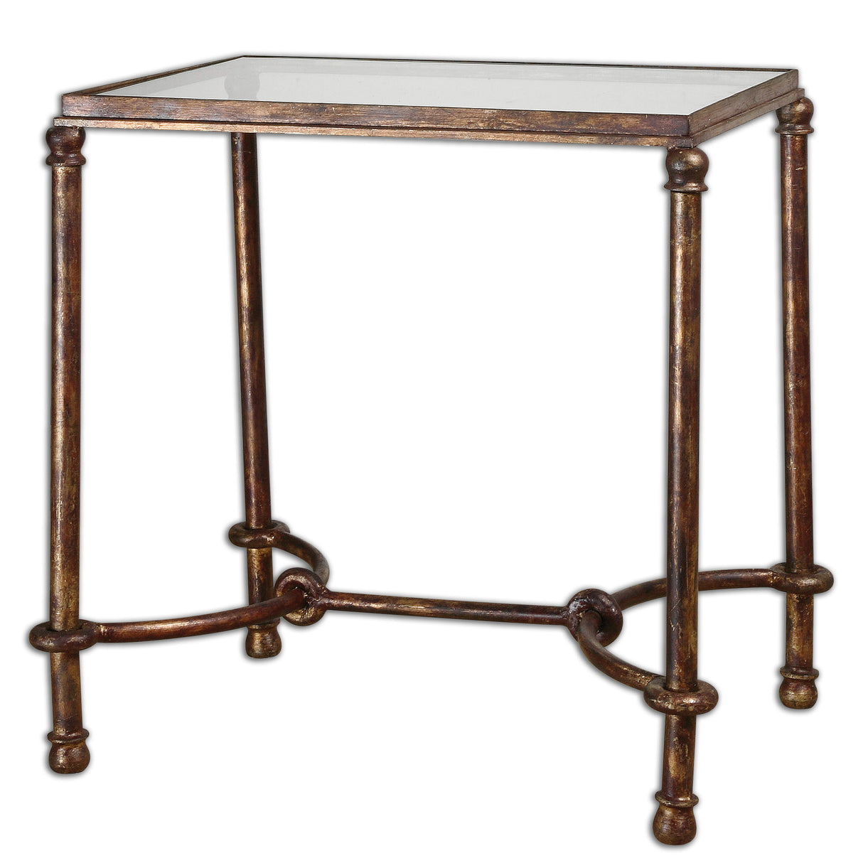 Warring - Iron End Table - Brown, Dark