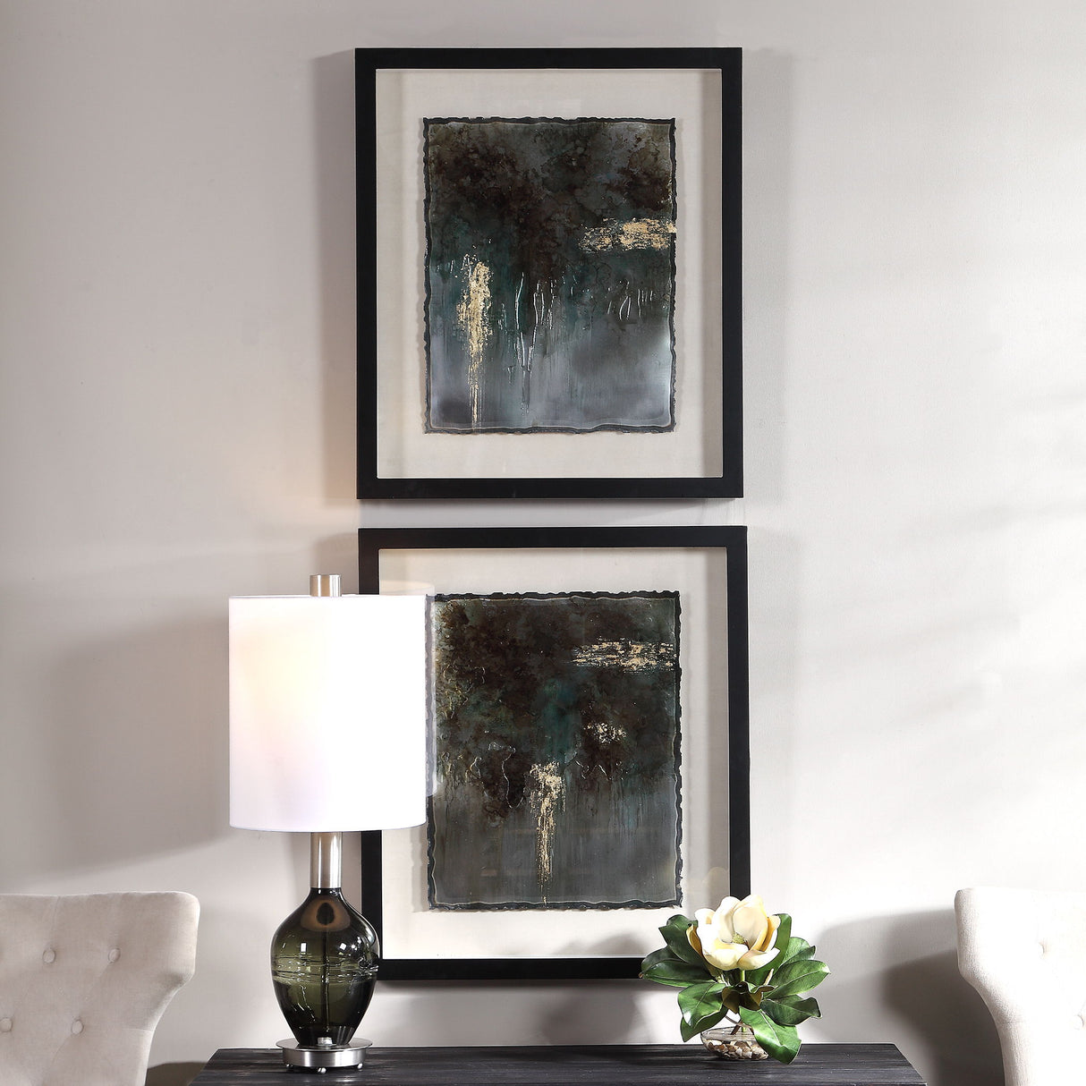 Rustic Patina - Framed Prints, Set Of 2 - Black