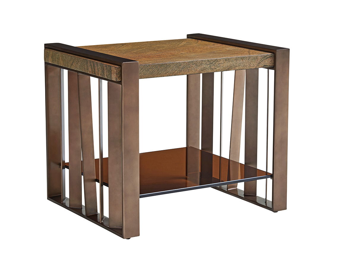 Zavala - Intersect End Table - Dark Brown