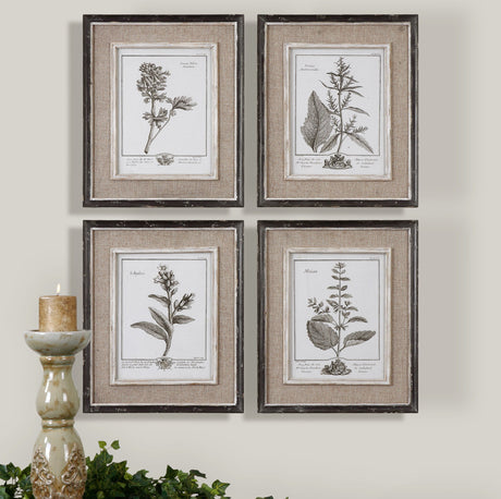 Casual Grey Study - Framed Art Set Of 4 - Beige