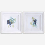 Integral Motion - Framed Prints, Set Of 2 - Blue