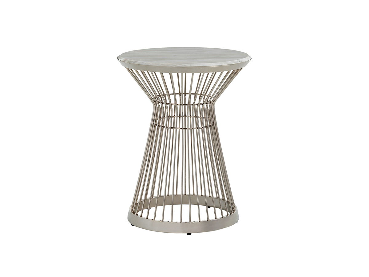 Ariana - Martini Stainless Accent Table - Pearl Silver