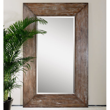 Langford - Large Wood Mirror - Brown, Dark