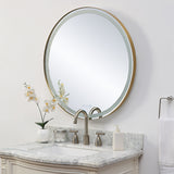 Crofton - Lighted Brass Round Mirror