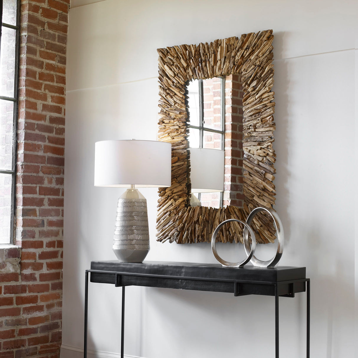 Teak Branch - Rectangular Mirror - Light Brown