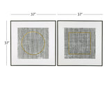 Graphite - Canvas Art (Set of 2) - White