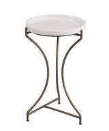 Mcgowan - Accent Table - Antique Brass/White Marble