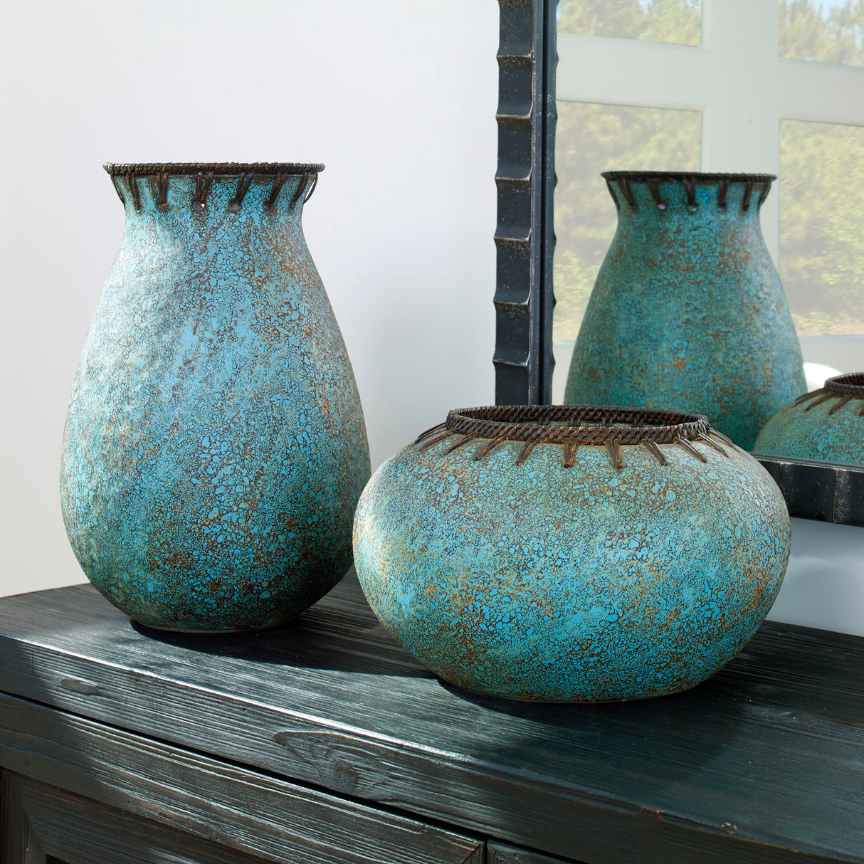 Bisbee - Vases, Set Of 2 - Turquoise