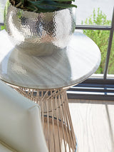 Ariana - Martini Stainless Accent Table - Pearl Silver