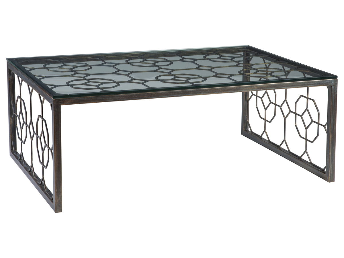 Metal Designs - Honeycomb Rectangular Cocktail Table - Black