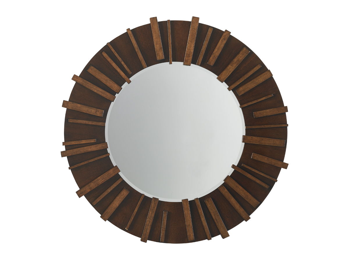 Island Fusion - Kobe Round Mirror - Dark Brown