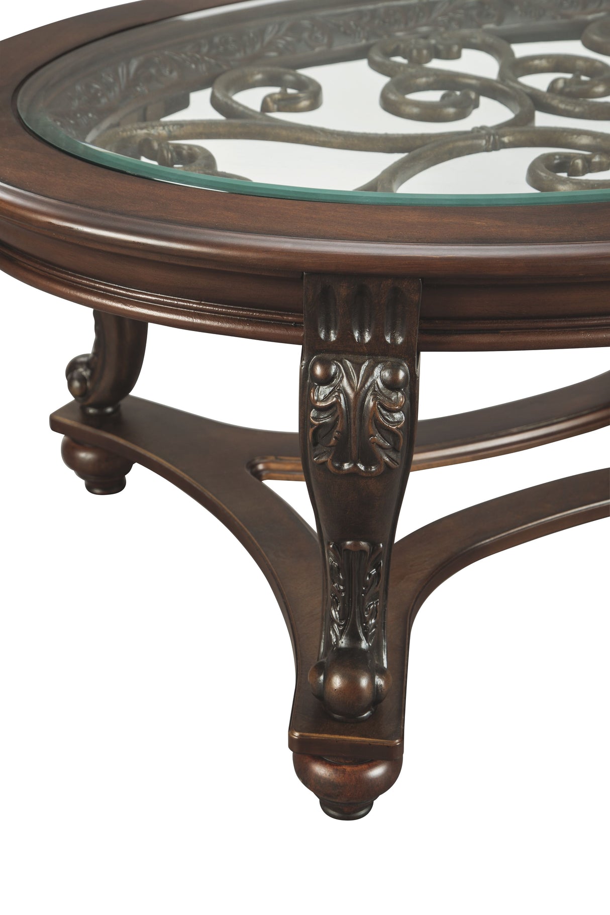 Norcastle - Dark Brown - Oval Cocktail Table