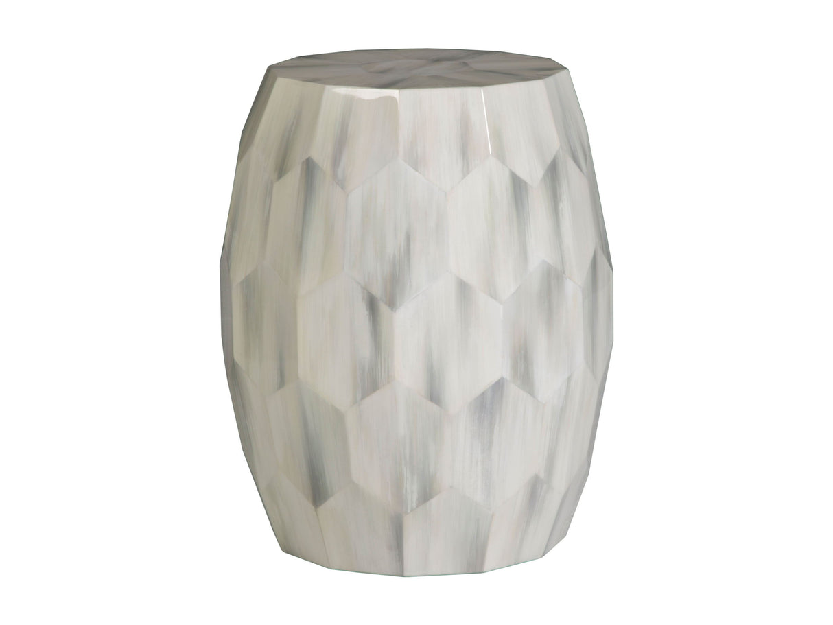 Signature Designs - Bello Faceted Drum Table - Pearl Silver