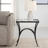 Alayna - Metal & Glass End Table - Black