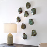 Pebbles - Wood Wall Decor, Set Of 9 - Aqua