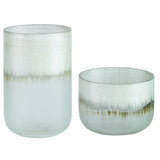 Frost - Silver Drip Glass Vases (Set of 2)