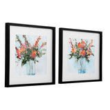 Fresh Flowers - Watercolor Prints, Set Of 2 - Beige