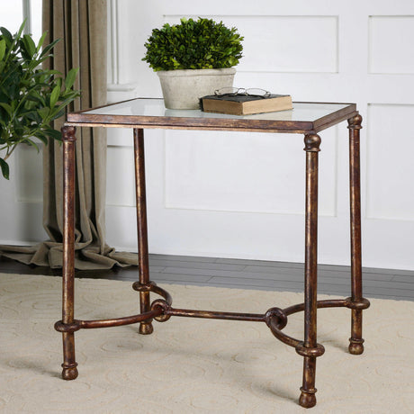 Warring - Iron End Table - Brown, Dark