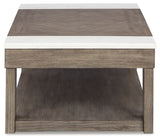 Loyaska - Grayish Brown / White - Lift Top Cocktail Table