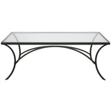 Alayna - Metal & Glass Coffee Table - Black