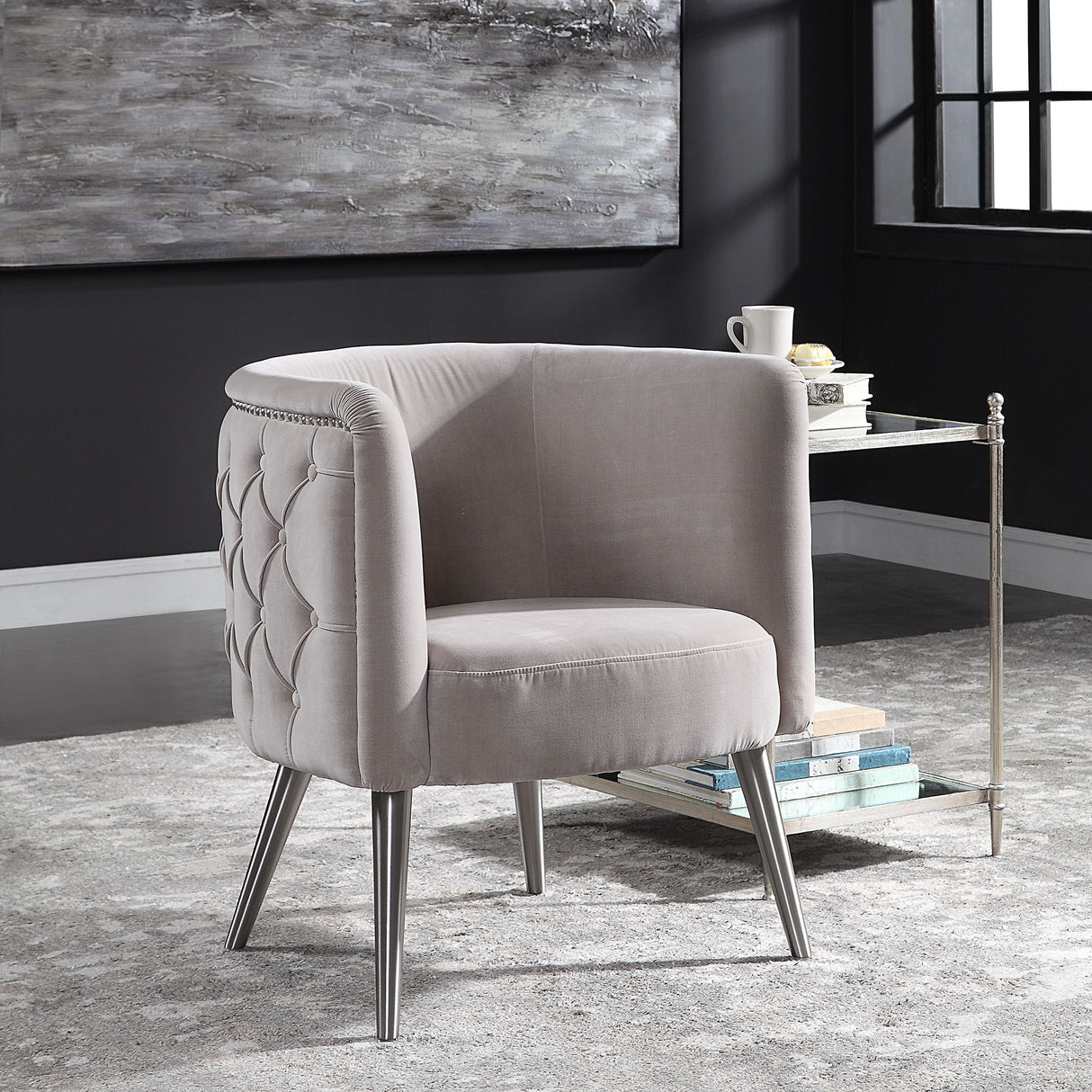 Haider - Tufted Accent Chair - Beige