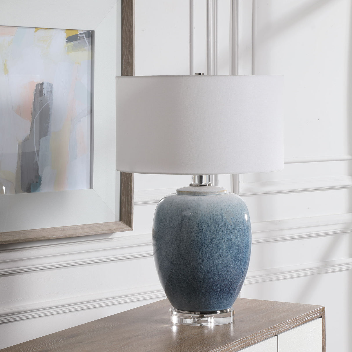 Blue Waters - Ceramic Table Lamp - Blue