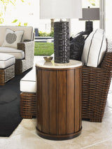 Ocean Club - Fiji Drum Table With Stone Top - Dark Brown