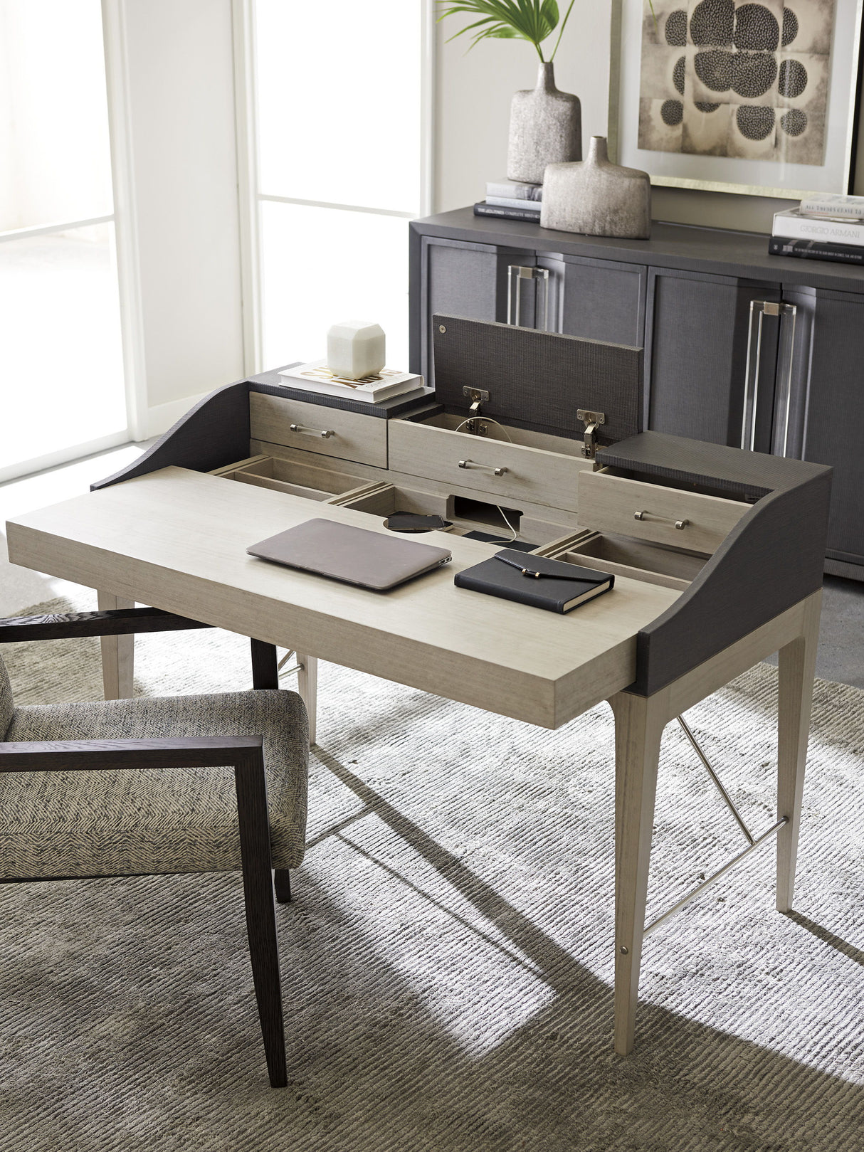 Studio Designs - Anthology Linen Writing Desk - Gray