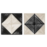 Seeing Double - Rope Wall Squares, Set Of 2 - Beige & Black