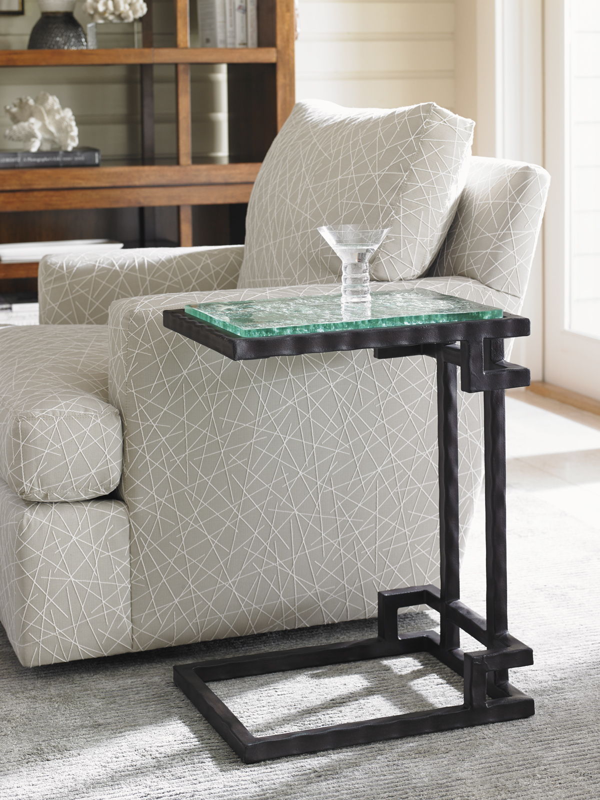 Island Fusion - Hermes Reef Glass Top Martini Table - Black