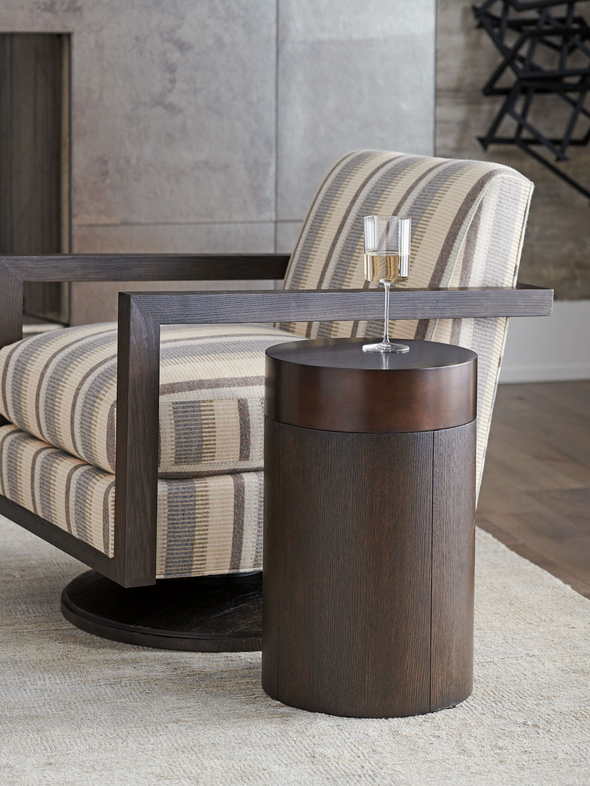 Park City - Black Diamond Round End Table - Dark Brown