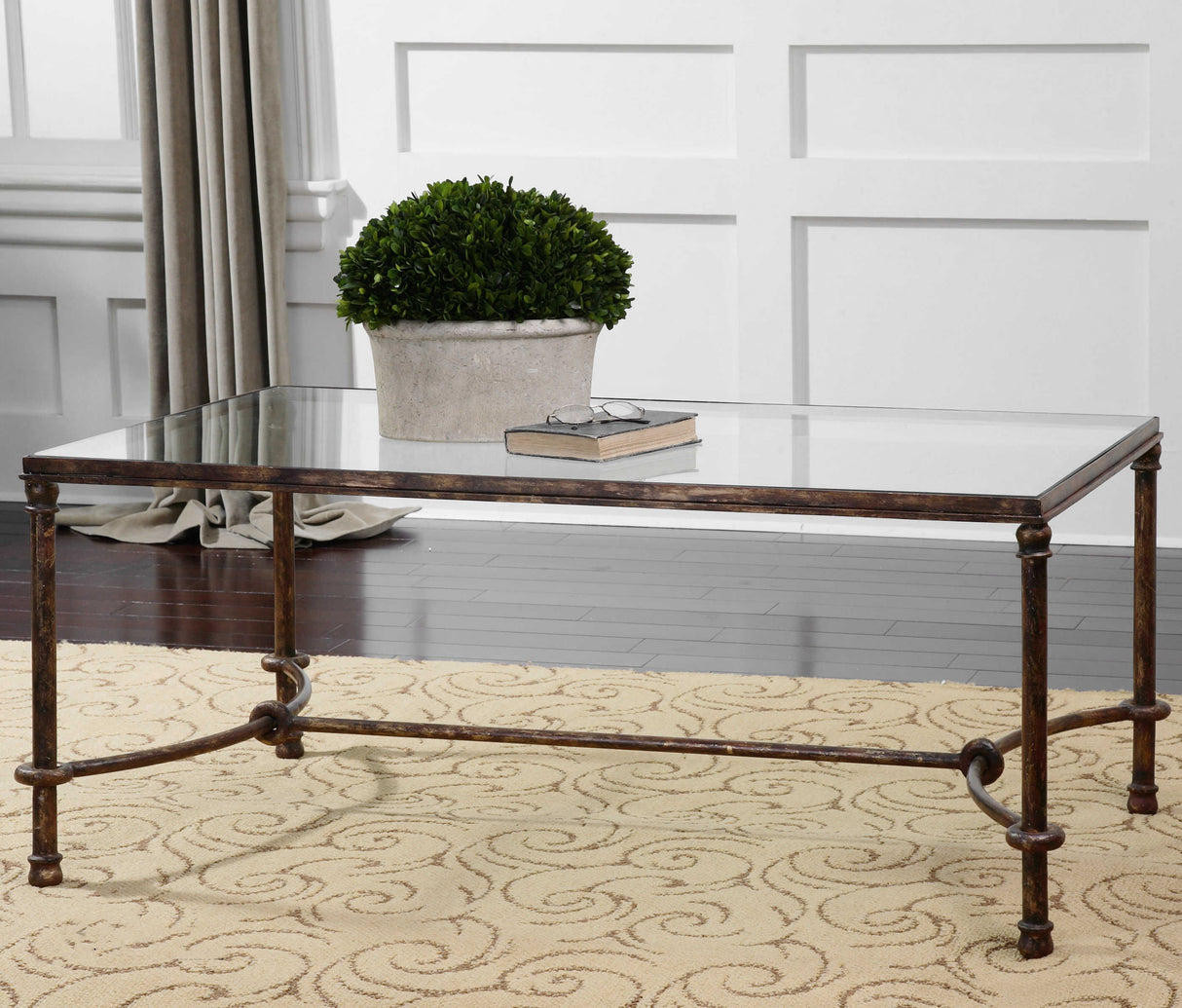 Warring - Iron Coffee Table - Brown, Dark