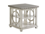 Oyster Bay - Lewiston Square Lamp Table - Pearl Silver