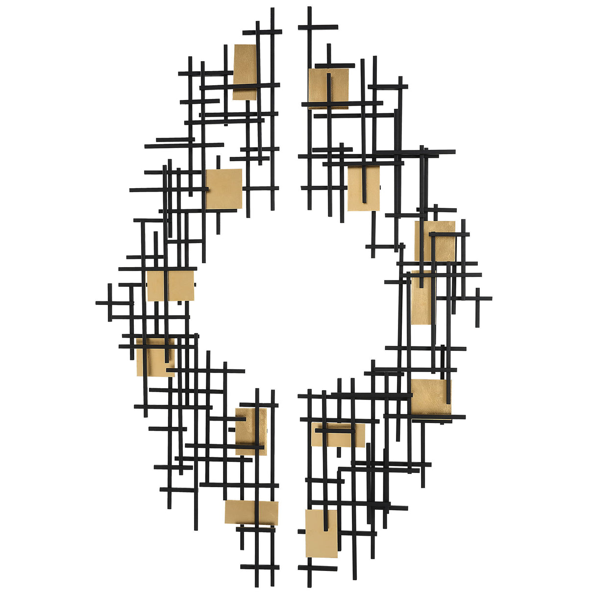 Reflection - Metal Grid Wall Decor, Set Of 2 - Black