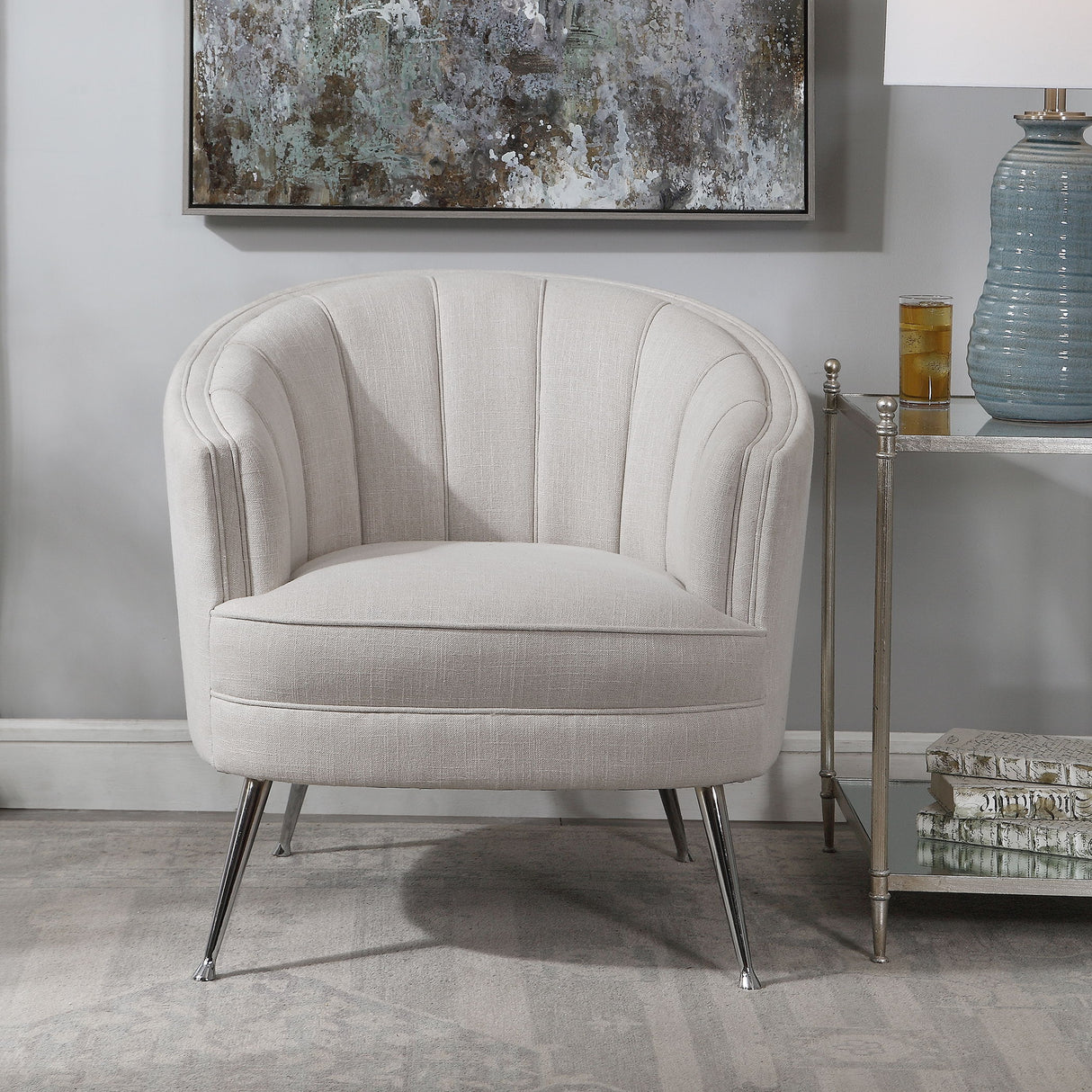 Janie - Mid-century Accent Chair - White