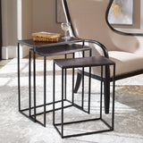 Coreene - Iron Nesting Tables, Set Of 3 - Black